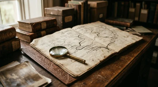 Arbre généalogique détaillé et documents administratifs illustrant la complexité de l'identification des ayants droit dans une succession
