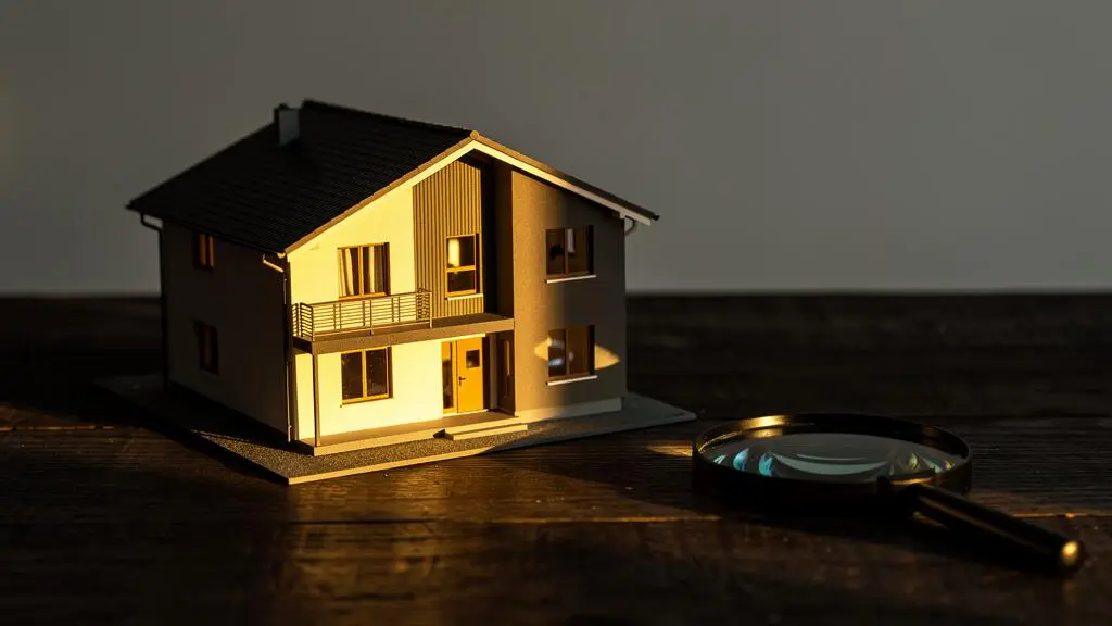 Illustration symbolique d'une maison miniature partiellement dans l'ombre representant les exclusions cachees d'un devis d'assurance habitation a prix bas
