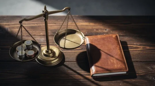 Balance symbolisant l'arbitrage entre une franchise elevee et une cotisation d'assurance plus basse